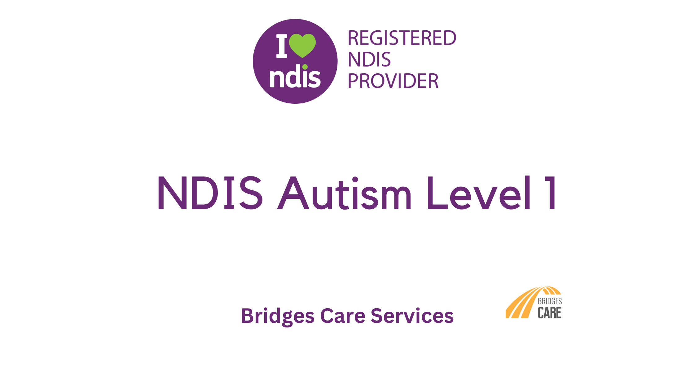 NDIS Autism Level 1 Bridgescare