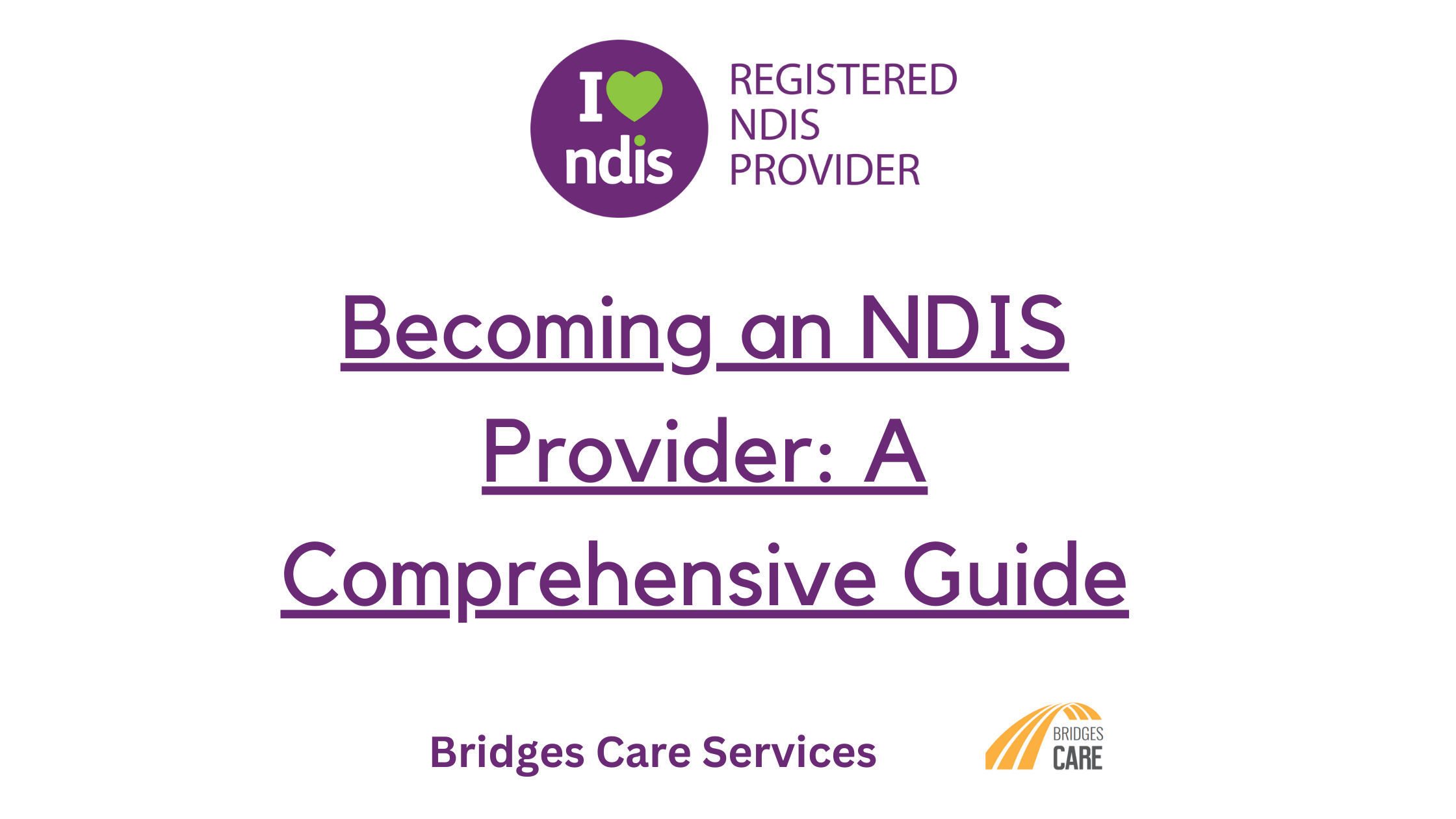 Becoming an NDIS Provider: A Comprehensive Guide | Bridges Care ...